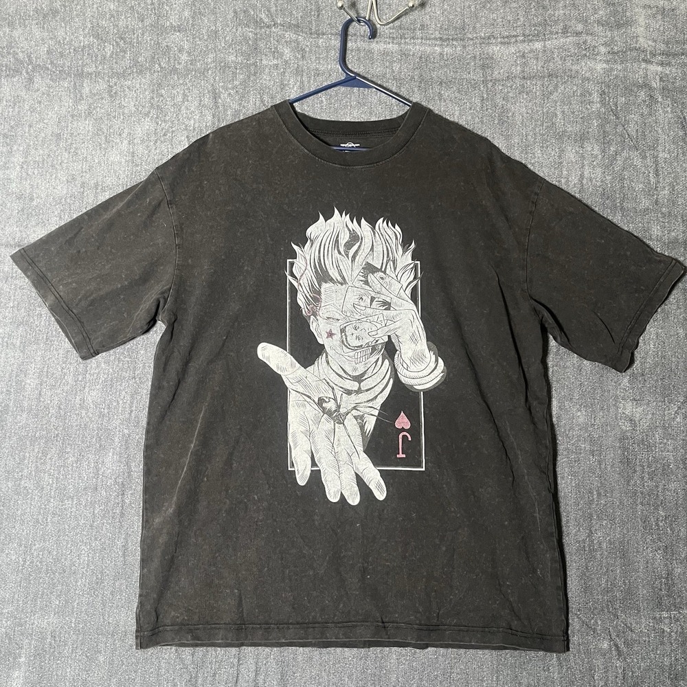 Hunter X Hunter Hisoka T Shirt Men Large Black Vintage Acid Wash Anime Manga Tee